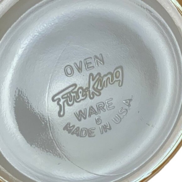 Fire King Vintage Ribbed Peach Luster Handled Soup Bowl Beehive Design - Picture 8 of 8